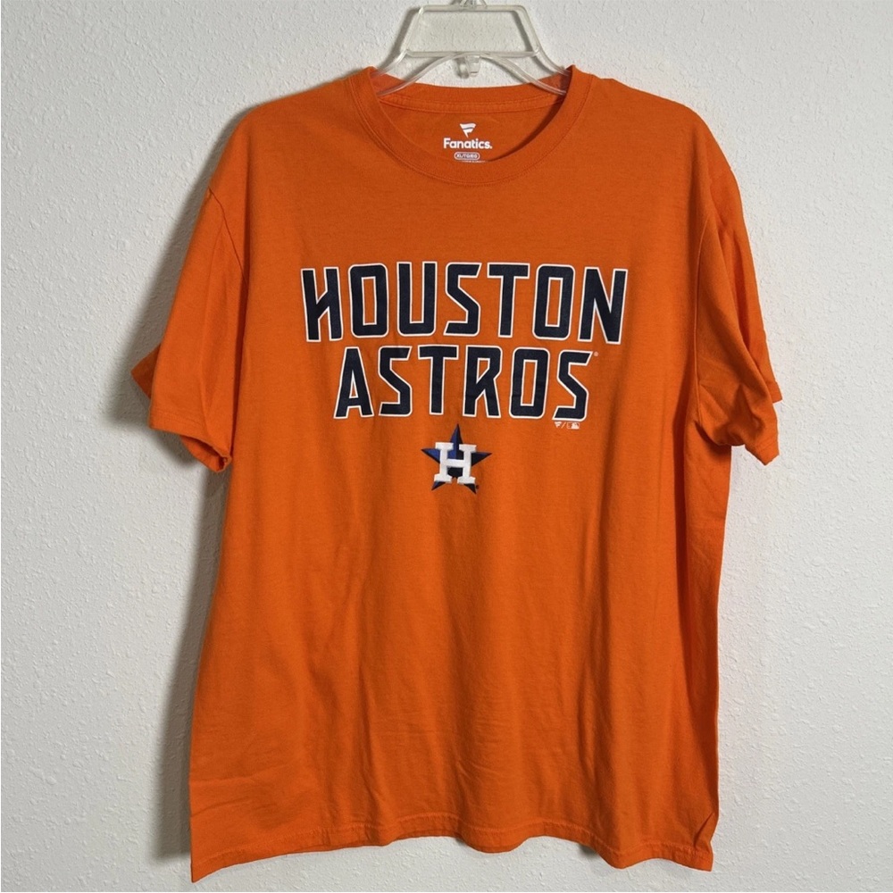 Houston Astros Fanatics MLB Baseball T-Shirt Mens XL Orange Bold Graphic Cotton